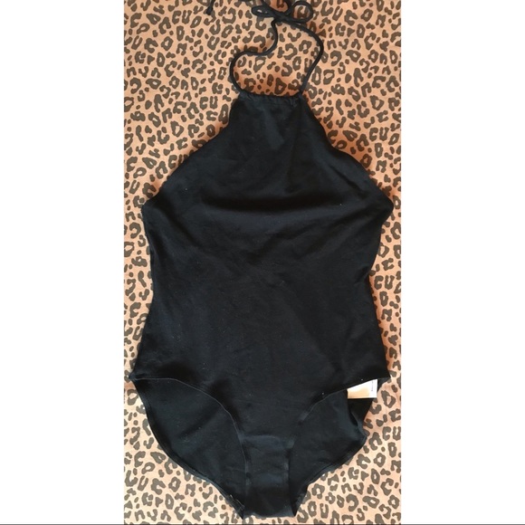american apparel bnwt black halter neck bodysuit - Picture 1 of 3